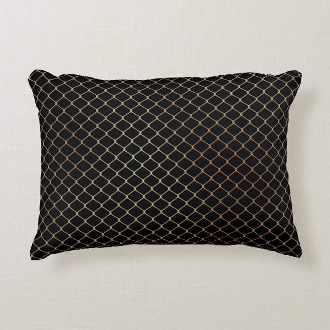 Elegant Modern Guldstaket Kedjemönster | Prydnadskudde (Framsidan)