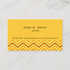 Elegant, modern, gyllene, soliga gult chevron visitkort