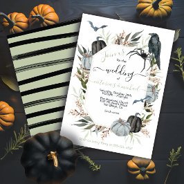Elegant Modern Halloween Bröllop Inbjudningar