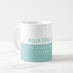 Elegant Modern halvblått halvvitt kaffe mugg