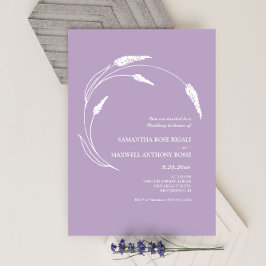 Elegant Modern Hand plockade Lavender Bröllop Inbjudningar