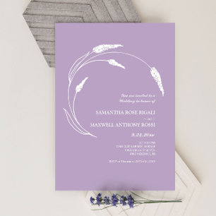 Elegant Modern Hand plockade Lavender Bröllop Inbjudningar