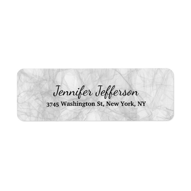 Elegant Modern handskrift Plain Grått Returadress Etikett (Framsidan)