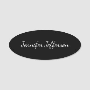Elegant Modern Handskrift Professionell Black Namnbricka
