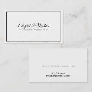 elegant & modern handskriven prof. b/w visitkort