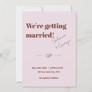 Elegant Modern handskriven QR-kod Bröllop Inbjudningar