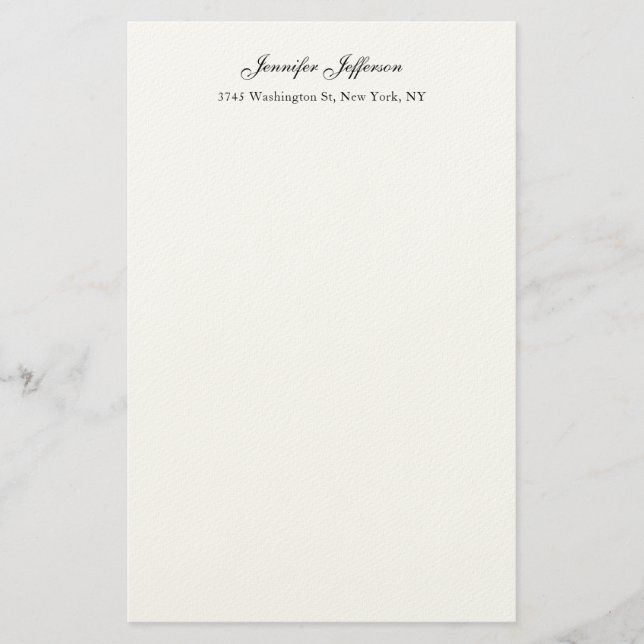 Elegant modern handstil Plain Professional Brevpapper (Framsida)