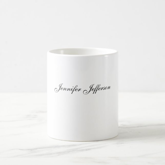 Elegant modern handstil Plain Professional Kaffemugg (Center)