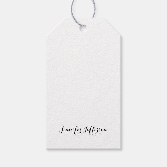 Elegant modern handstil Plain Professional Presentetikett (Framsidan)