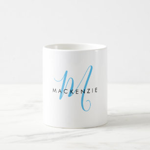 Elegant Modern Himlar Blue Script Monogram Kaffemugg