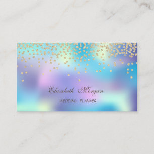 Elegant Modern Holografisk Guld- Blank Diamanter Visitkort