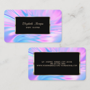Elegant Modern Holografisk Ram Visitkort