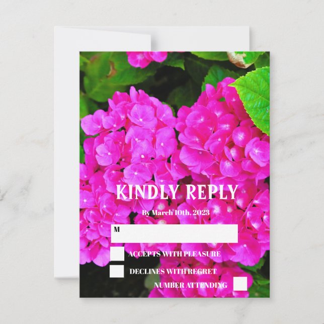 Elegant Modern Hydrangea Blommigt Botaniska Bröllo OSA Kort (Framsida)