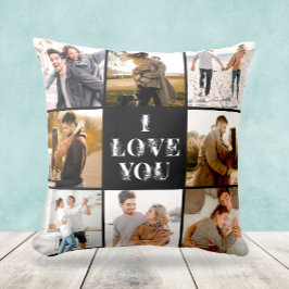 Elegant Modern I kärlek You Photo Collage Gift Kudde