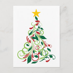 Elegant Modern illustration av Julgran Helg Vykort