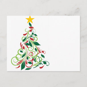 Elegant Modern illustration av Julgran Helg Vykort