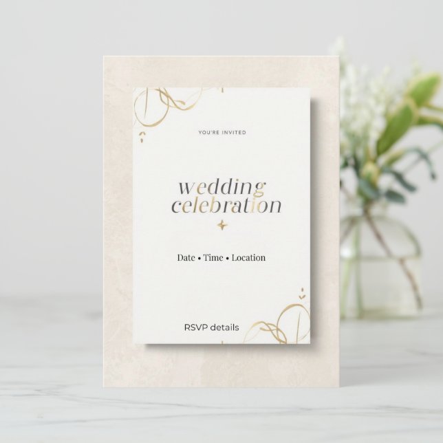 Elegant Modern Inbjudningskort Minimal Lyx Edition (Stående Fram)