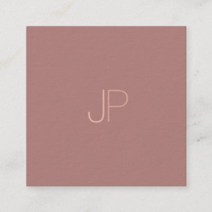 Elegant Modern Initial Brev Monogram Plain Luxe Fyrkantigt Visitkort