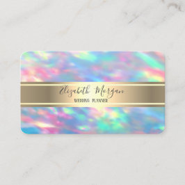 Elegant Modern Iridescent Opal, Guldrand Visitkort