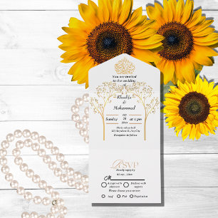 Elegant modern islamic bröllop All in One Inv