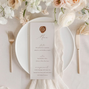 Elegant Modern ivorianskalligrafi Bröllop Menu Inbjudningar