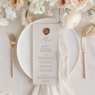 Elegant Modern ivorianskalligrafi Bröllop Menu Inbjudningar