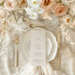 Elegant Modern ivorianskalligrafi Bröllop Menu Inbjudningar<br><div class="desc">Designad att samordna med för "ETHEREAL" bröllopsinbjudan. Andra bordsnummer i samlingen säljs separat. Visa samlingslänken på den här sidan om du vill se alla matchande objekt i den här vackra designen eller se samlingen här: https://bit.ly/2W3Hg9Z</div>