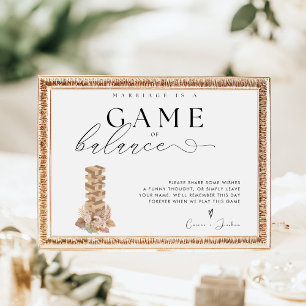 Elegant Modern Jenga Guest Bok Bröllop-tecken Poster