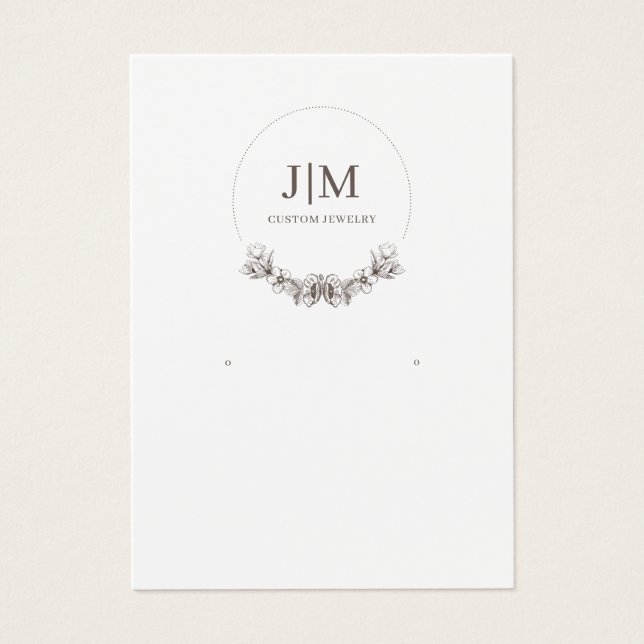 Elegant Modern Juelry Earring Visning Monogram Visitkort (Framsidan)