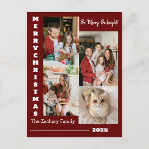 Elegant modern jul familjefoto collage helg vykort