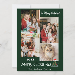 Elegant modern jul familjefoto collage julkort