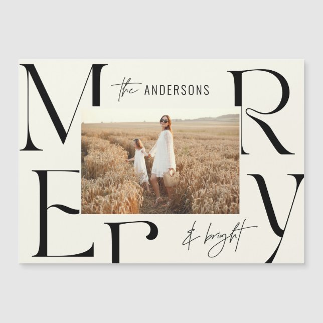 Elegant modern julen gratulations foto typografi (Framsida)