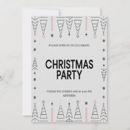 Elegant modern julfestinladning julkort