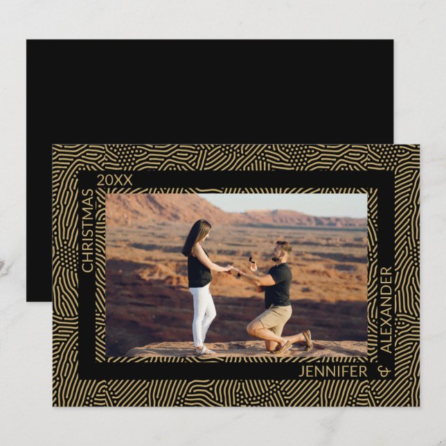 Elegant Modern julfoto Par Julkort (Fram/baksida)