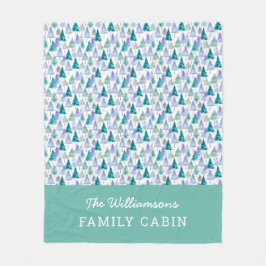 Elegant Modern Julgranar Grönt och Lilac Fleecefilt