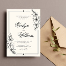 Elegant modern kalligrafi Blommig bröllop