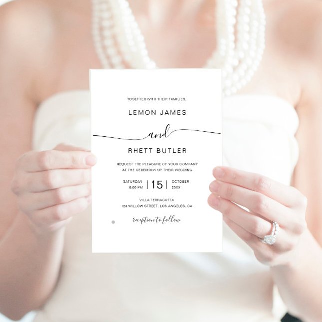 Elegant Modern Kalligrafi - minimalistiskt Bröllop Inbjudningar (Skapare uppladdad)