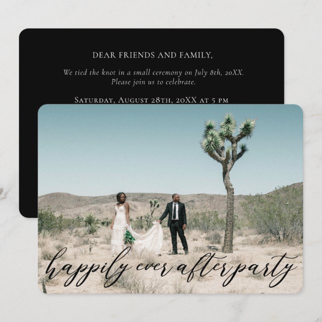 Elegant modern kalligrafi vigselfirande bröllop inbjudningar (Fram/baksida)