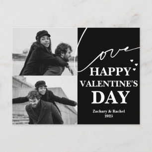 Elegant Modern Kärlek valentins dag två foto Helg Vykort