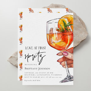 Elegant Modern Kärlek vid Första Spritz-Möhippan Inbjudningar