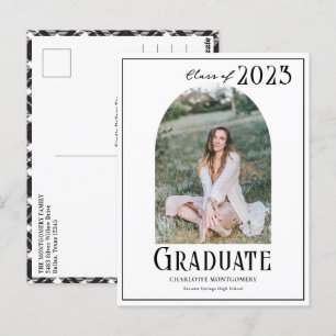 Elegant Modern klass för 2023 Photo Studenten Vykort