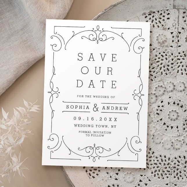 Elegant modern klassisk bröllop spara datum spara datumet (Elegant modern classic wedding save the date)