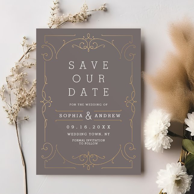 Elegant modern klassisk bröllop spara datum spara datumet (Elegant modern classic wedding save the date)