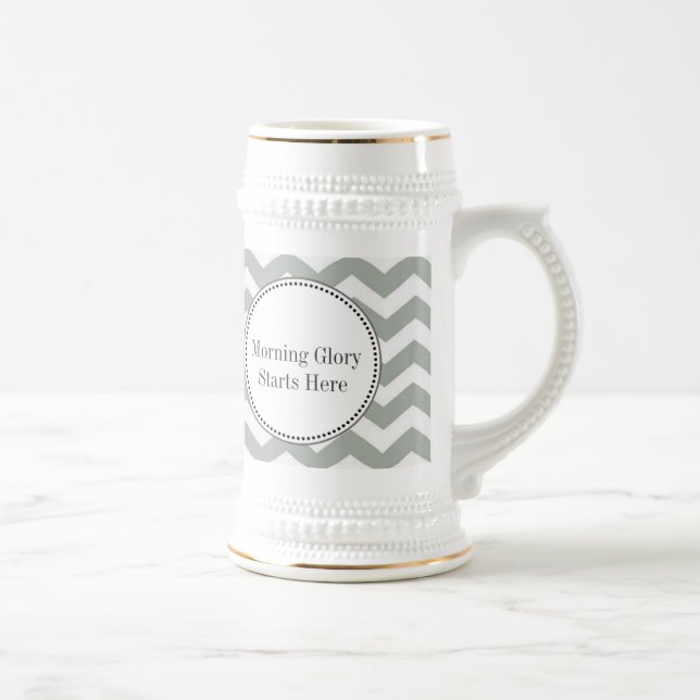 Elegant, modern, klassisk grå och vit chevron sejdel (Höger)