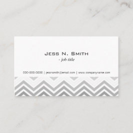 Elegant, modern, klassisk grått och vit schevron visitkort