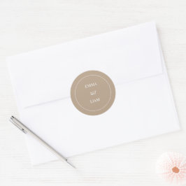 Elegant modern klassisk vigselmonogram dekal runt klistermärke