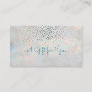 Elegant Modern Konfetti Opal Holografisk Rabattkort