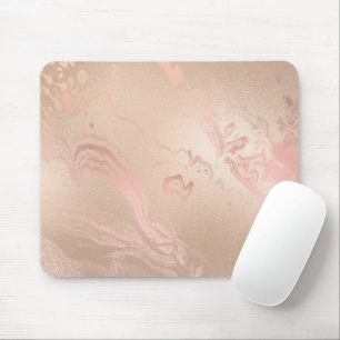 Elegant modern kopparmarmor från ro guld glitter musmatta