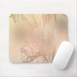Elegant modern kopparmarmor från ro guld glitter musmatta
