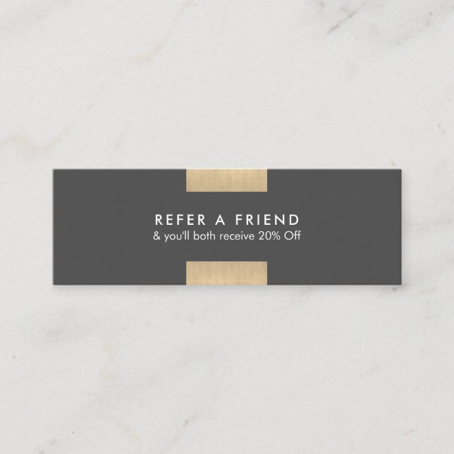 Elegant modern KraftPrinted guld- brytningchic ser Mini Visitkort (Framsida)